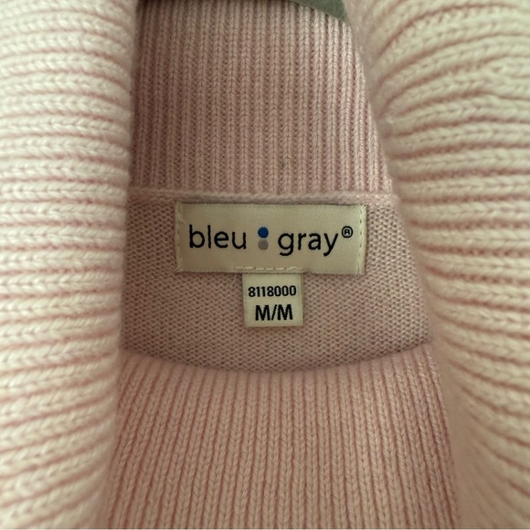 Bleu Gray Wool Cashmere Pink Classic Minimalist Turtleneck Sweater Medium‎ - Picture 4 of 5